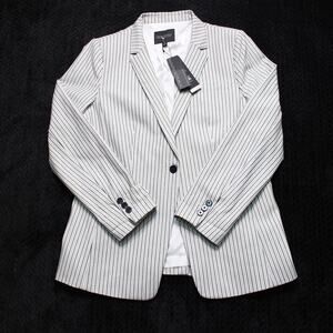 Banana Republic Striped Blazer in White and Black